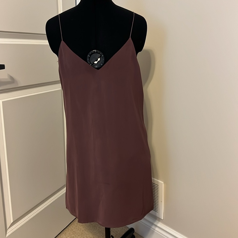 Tobi Mauve-Brown Spaghetti Strap Mini Slip Dress